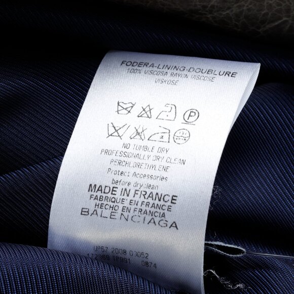 Balenciaga 2008 Arena Goat Leather Grey Navy Zip Bomber - Picture 10 of 10